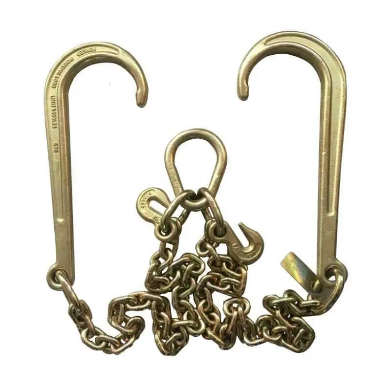 Factory Supply Yellow Galvanized G70 Tow Down Chain With J Hook