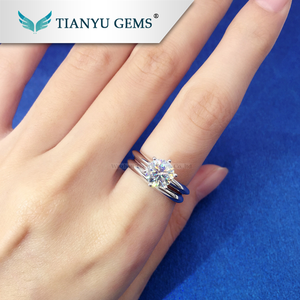 per sempre un 1.25ct moissanite del diamante 14 k/18 K anello di nozze di diamante/anello di fidanzamento - Product Image 6