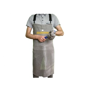 <strong>Silver</strong> Stainless Steel Wire Ring Chainmail Apron PVC Coated Ambidextrous Buckle Closure Waterproof Protective Garden <strong>Gloves</strong> - Product Image 1