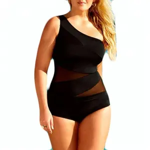 Estate calda di vendita fat women plus size crotchless bikini sexy di un pezzo del costume da bagno per le donne