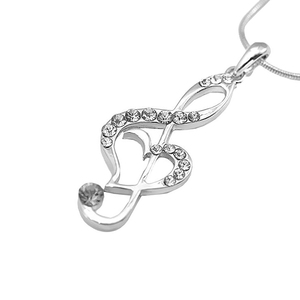Sanlan — collier Musical élégant en argent pour femmes, symbole Musical, triple claquette, musique, Note G, N1102611 - Product Image 6