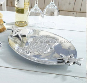 Bandeja de ensalada de aluminio pulido Premium Plato de servicio de metal ecológico para regalos de negocios - Product Image 1