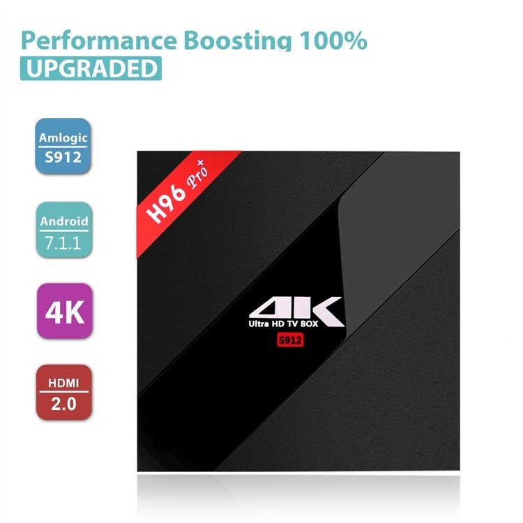 Mejor calidad desi H96 pro kodi Android 7.1.1 OS tv box de 3 gb de ram DDR3 ROM 16 GB EMMC Flash (8-32 GB opcional)