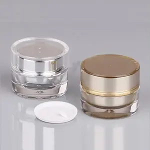 Riutilizzabile vuota 5g/5 ml di lusso di plastica rotondo acrilico contenitore vaso per il Trucco cosmetico creme Acrilico Del Chiodo della Polvere UV Del Gel della Polvere