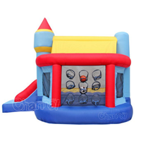 Château gonflable double gonflable avec glissades, maison avec château gonflable de saut résidentiel pour enfants