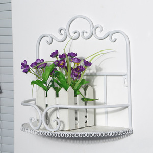 Étagère murale Vintage en fil métallique blanc crème <span class=keywords><strong>pour</strong></span> décoration de jardin de fleurs et plantes - Product Image 1