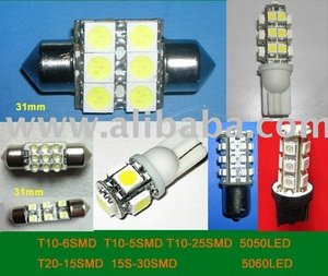 Lampadine Smd, luci LED, auto ha portato Bubls 5050 / 5060 Smd flusso LED T10 T20 S25 - Product Image 1