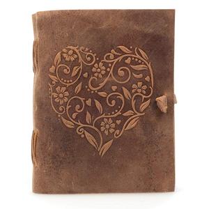 Diario in Vera Pelle per <span class=keywords><strong>Donne</strong></span>, Bellissimo Quaderno Personale Fatto a Mano con Copertina a Cuore in Rilievo per Disegni Quotidiani - Product Image 1