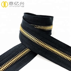 Kim loại Zip kim loại dây kéo băng 5 bởi sân #5 răng vàng từ chuỗi dài dây kéo kim loại - Product Image 1