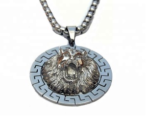 <span class=keywords><strong>Pendentif</strong></span> grande taille <span class=keywords><strong>de</strong></span> tête <span class=keywords><strong>de</strong></span> <span class=keywords><strong>lion</strong></span> en <span class=keywords><strong>or</strong></span> 18K, bijoux en acier inoxydable, DSP 225, vente en gros - Product Image 5