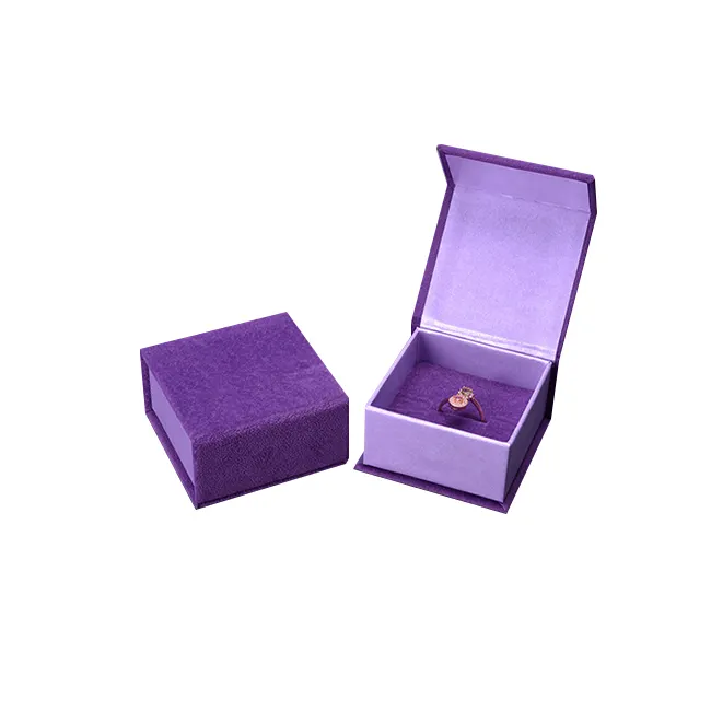 purple velvet jewelry ring bracelet magnetic gift box
