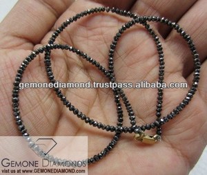 Cuentas de Diamante Facetadas Negras Naturales, de 2 mm a 4 mm, Hilo de Cuentas de Diamante Facetadas Negras - Product Image 3