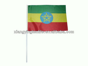 Hot sale personalized digital printing hand flag with plastic pole - Product Image 1