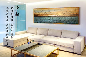 Fatto a mano Lakeside paesaggio decorazione della parete pittura a olio dipinto a mano moderno blu <span class=keywords><strong>mare</strong></span> arte tramonto paesaggio marino pittura a olio <span class=keywords><strong>su</strong></span> <span class=keywords><strong>tela</strong></span> - Product Image 3