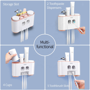 <span class=keywords><strong>2019</strong></span> Auto Ecoco apretando dispensador de pasta de dientes con 5 pcs cepillo de dientes titular para - Product Image 4