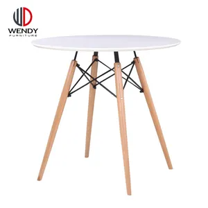 Mesa de centro de madera MDF moderna, hecha en fábrica, redonda, mesa de comedor