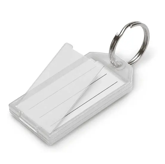 plastic Key Tag with Flap and Split Ring