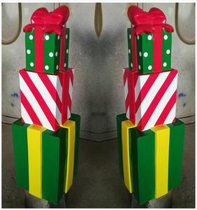 Cajas de Regalo Navideñas Grandes de Fibra de Vidrio, Decoración Comercial Apilable para Regalos, Piezas de Regalo Navideñas Hechas a Mano, Decoración Festiva - Product Image 2