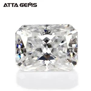 Produsen Kualitas Tinggi Tidak Berwarna Putih Radiant Cut Sintetis Longgar Moissanite untuk Cincin Perhiasan