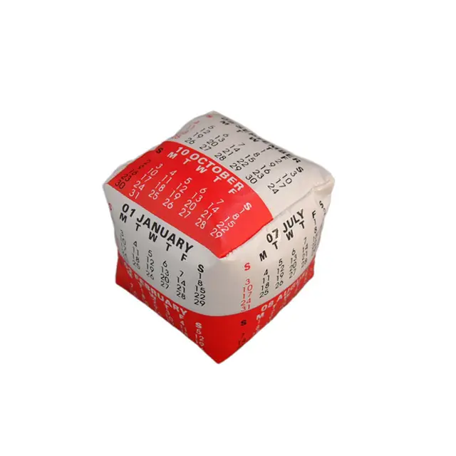 10cm Custom PU leather stuffed calendar cube educational toys