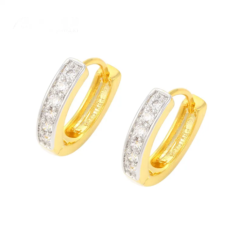 Xuping gold 24K jewels classy style hoop gold earrings for women