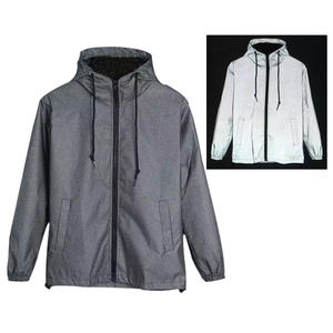 سترة عاكسة عالية الوضوح بشعار مخصص، لون رمادي فضي لامع، مقاومة للماء وقابلة للغسل، للجري الليلي وركوب الدراجات والرياضات، للسلامة - Product Image 1