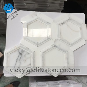 Design Decorative Cheap Waterjet Hexagon White Marble <strong>Mosaic</strong> - Product Image 2