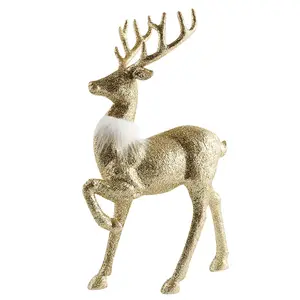 Handmade 30cm height outdoor plastic blinking reindeer Christmas tree hanging ornament Christmas decorative deer