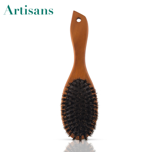 Venta caliente Brown de madera con cerdas de jabalí cepillo de pelo masaje del <span class=keywords><strong>cuero</strong></span> <span class=keywords><strong>cabelludo</strong></span> del pelo peine para las mujeres - Product Image 2