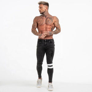 Gingtto taglie forti <span class=keywords><strong>Jeans</strong></span> <span class=keywords><strong>Jeans</strong></span> <span class=keywords><strong>Skinny</strong></span> Fit da <span class=keywords><strong>uomo</strong></span> Street Fashion nero con Logo Look in <span class=keywords><strong>vita</strong></span> - Product Image 2