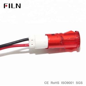 Vde 10Mm Bảng Điều Chỉnh Màu Đỏ Màu Xanh Lá Cây <span class=keywords><strong>LED</strong></span> Tín Hiệu Ánh Sáng Nhựa Chỉ Số Đèn 12V 24V Với Dây Cho Máy Nước Nóng Thiết Bị Nhà Bếp - Product Image 5