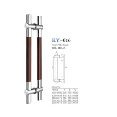 KY-016 Double Side Glass door wooden pull handles stainless steel glass gate handle