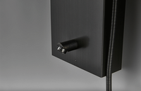 Panel de Ducha de Acero Inoxidable de Diseño Moderno S505 con Doble Grifo, Rociador de Lluvia, Acabado Cepillado, Grifos de Pie con Válvula Cerámica