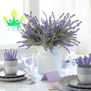 LMD Artificiale Pianta di Lavanda con Fiori Di Seta per la Decorazione di Nozze e Da Tavolo Centrotavola-5 Pezzi Fascio