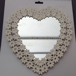 Crema al por mayor Elegante Lamentable de <span class=keywords><strong>La</strong></span> Vendimia Corazón de Metal Con Flores de Pared Espejo - Product Image 2