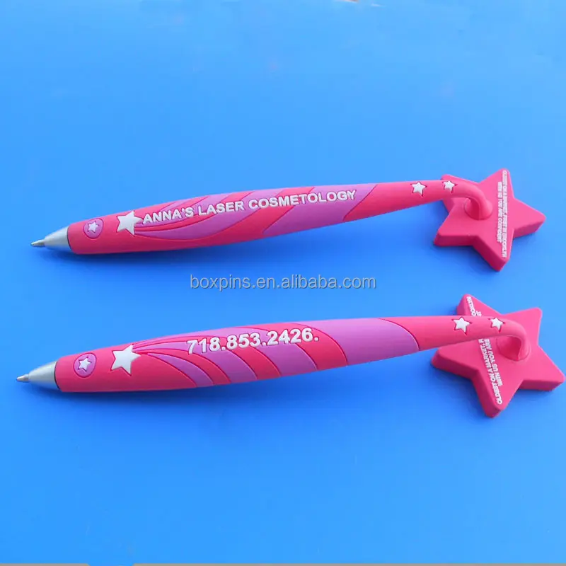 العرف شعار تنقش 3d القلم البلاستيكية لينة المغناطيس