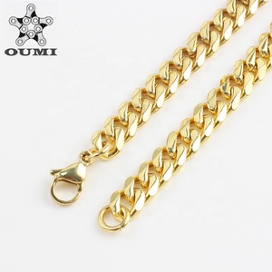 OUMI Latest <strong>Design</strong> <strong>Saudi</strong> <strong>Gold</strong> <strong>Jewelry</strong> 14k <strong>Gold</strong> Stainless Steel Womens Bracelet Cuban Link Chain