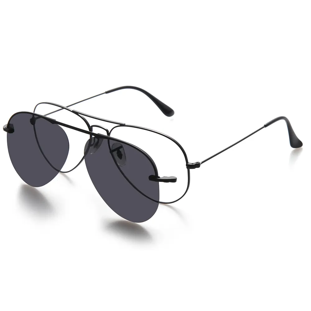 2 In 1 Clip On Glasses Women Men Fashion Magnet Sunglasses Classic Prescription Glasses Sunglasses Optic Frame
