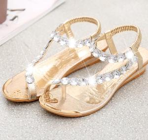 <span class=keywords><strong>Sandalias</strong></span> planas bohemias informales para mujer, zapatos con diseño de diamantes de imitación, up-0222r - Product Image 5