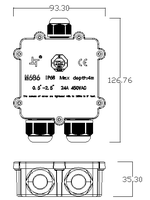 Boîte de jonction automobile à 3 voies M686-Y étanche IP68 avec contacts en cuivre Matériau du boîtier PC pour connexion de câble 4-14mm