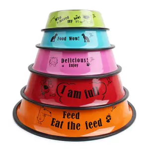 Cartoon Colorful Stainless Steel Pet Feeder <strong>Bowl</strong> and Water <strong>Bowl</strong> <strong>Metal</strong> <strong>Dog</strong> <strong>Bowls</strong> - Product Image 1