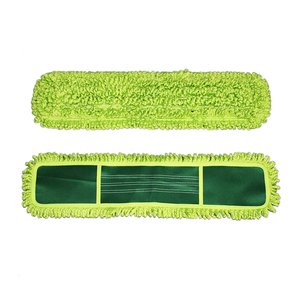 Almohadilla de fregona de <span class=keywords><strong>limpieza</strong></span> de suelo de tela de microfibra industrial con mango plano de poste de acero y pedal de cesta de plástico 1 cabeza de fregona - Product Image 2