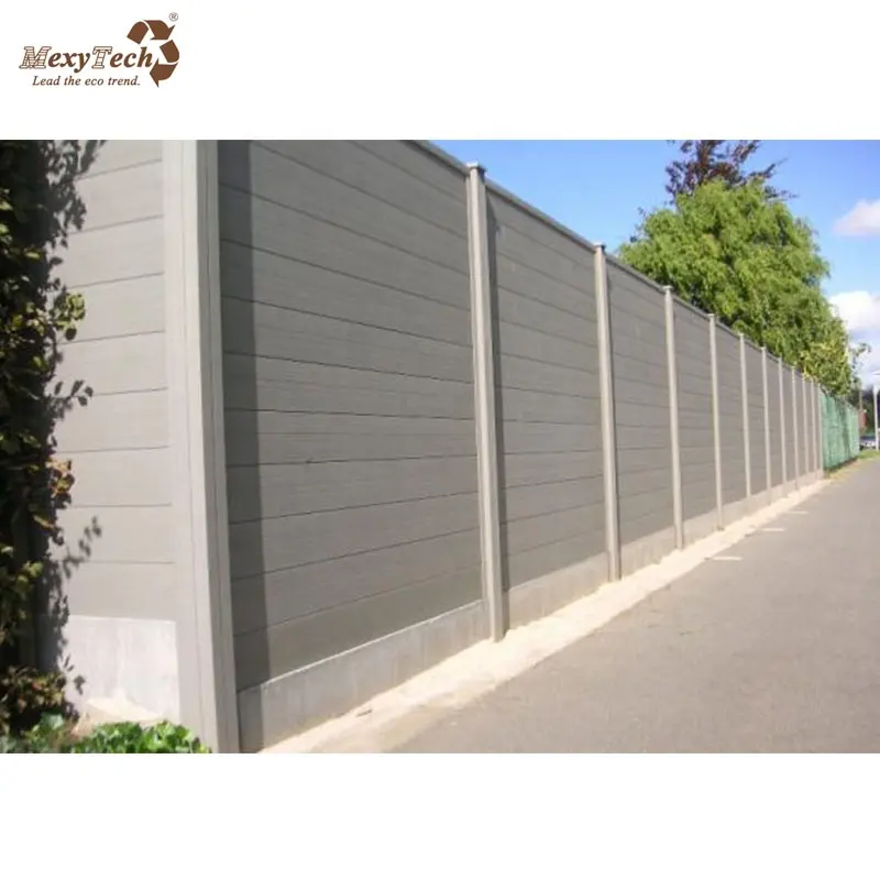 Co-extruded grey IPE wood panel design easy installation wpc fence garden decoration