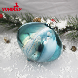 High Quality Hanging Christmas Glitter Glass Blue <strong>Mirror</strong> <strong>Ball</strong> for Decoration - Product Image 4