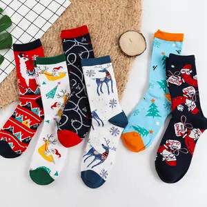 BONYPONY chaussettes décontractées de noël pour femmes, chaussettes colorées amusantes en coton pour cadeaux de noël