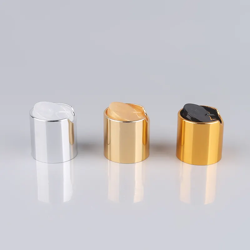 Fabrik gute Qualität Lieferant Aluminium oxid Twist Top Cap Top Button Kunststoff Flaschen verschluss Shampoo Disc Top Cap Gold