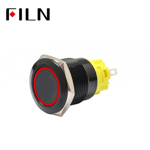 19Mm 12V LED Znic Hợp Kim Màu Đen Kim Loại Push Nút Chuyển Đổi Bảng Điều Khiển Cảnh Báo Biểu Tượng Momentary Latching On Off Car Racing Chuyển - Product Image 6