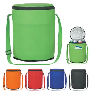 promotion GSM polyester portable beer can cylinder cooler bag