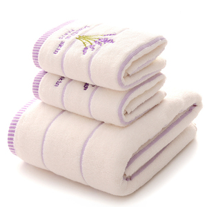 Ricamo Lavanda Cotone Set di <span class=keywords><strong>Asciugamani</strong></span> Viso <span class=keywords><strong>Asciugamani</strong></span> Telo da bagno - Product Image 3