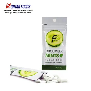 Caramelos de Menta Triangulares Tipo <span class=keywords><strong>Smint</strong></span>, Sin Azúcar, con Sabor a Pepino - Product Image 1